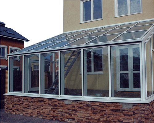 Алюминиевая стеклянная крыша для веранды в Владимире